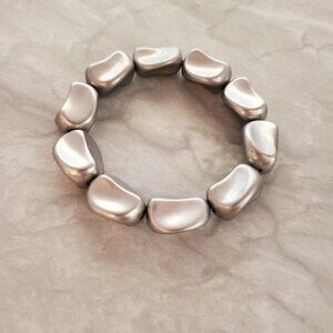 ✨ Silver Chunky Beaded Beads Elastic Streatch Bracelet ✨